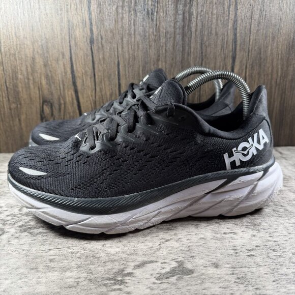 Hoka One One Women’s Clifton 8 Size 8.5 D Black/White Running Shoes 1119394-BWHT - Picture 3 of 11